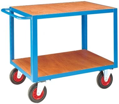 Heavy Duty Table Trolley - Two Tier - Timber Top (Small) - TT200T