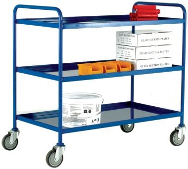 Three Tier Tray Trolley - Steel Shelves (Large)
