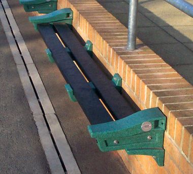 Outdoor Plastic Bench - Wall Mounted