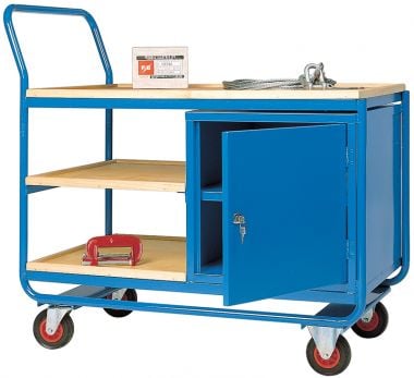 Workshop Trolley - Three Shelves and Cupboard - TT162