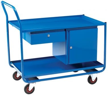 Workshop Trolley - Two Shelves, Drawer & Cupboard - TT166