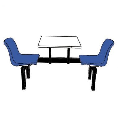 Canteen Table - Two Chairs (Single Access)