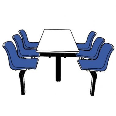 Canteen Table - Six Chairs (Double Access)