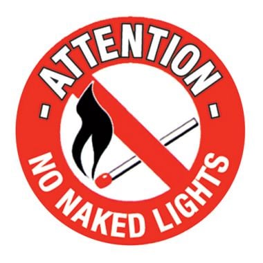 No Naked Lights Floor Graphic Marker