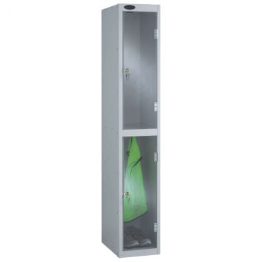 Clear Door Lockers - 2 Compartments