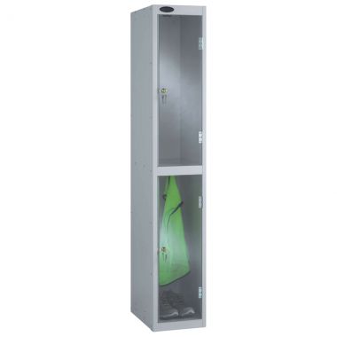 Clear Door Lockers - 2 Compartments