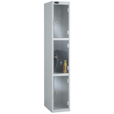 Clear Door Lockers - 3 Compartments