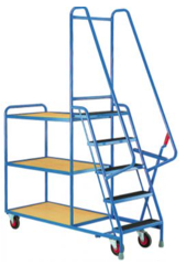 Step Tray Trolley - Five Steps - Plywood Shelves - S193