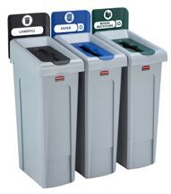 Slim Jim Recycling Station Bundle 3 Stream - Landfill/Paper/Mixed Recycling