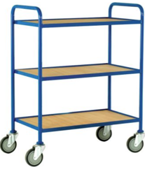 Three Tier Tray Trolley - Plywood Shelves (Large)