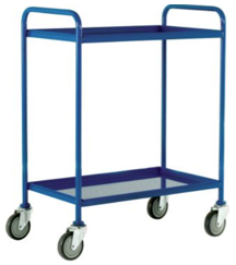 Two Tier Tray Trolley - Steel Shelves (Large)