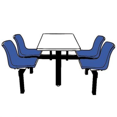 Canteen Table - Four Chairs (Single Access)